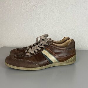 Ecco Chander Shoes Mens 11 Leather Lace Up Retro Style Sneakers